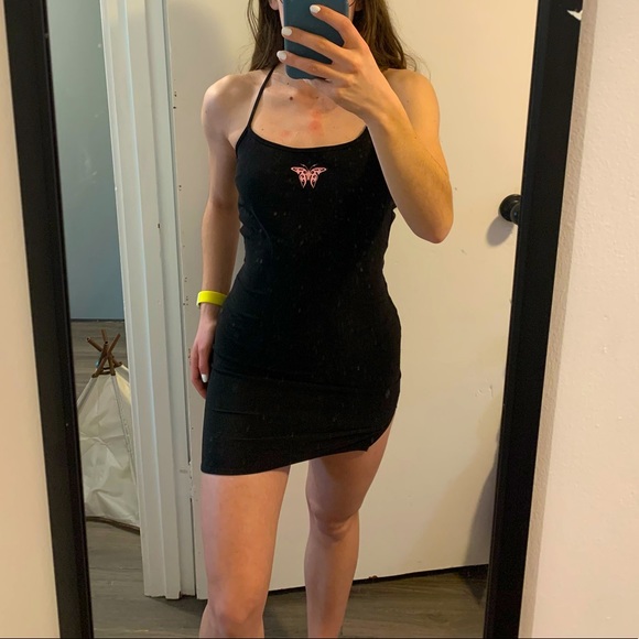 H&M Black Dress with Pink Butterfly - Picture 1 of 6